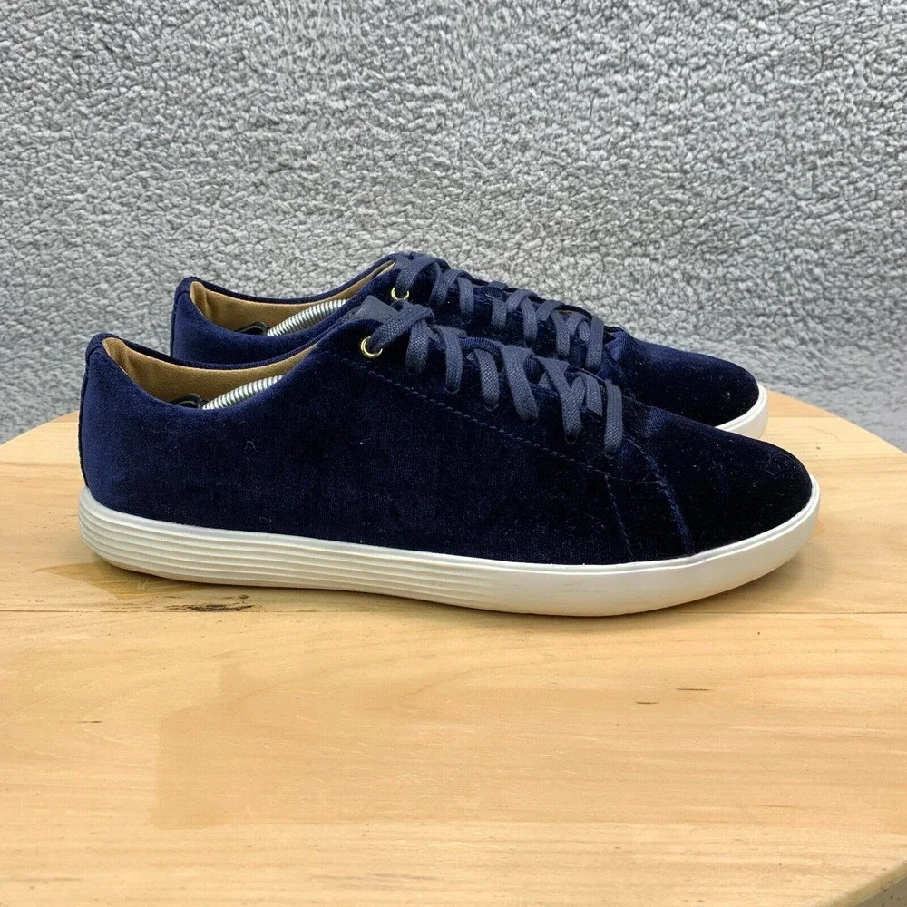 Cole Haan Crosscourt Womens Size 10 Shoes Blue Velvet Sneakers Casual Low Top